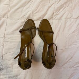 Manolo Blahnik Brown Leather Strappy Flats 39.5